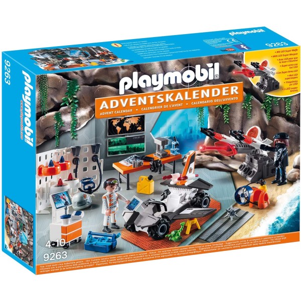 Playmobil 9263 Advents-Kalender Spy Team Werkstatt Spielzeug Geschenk-Set Kinder 