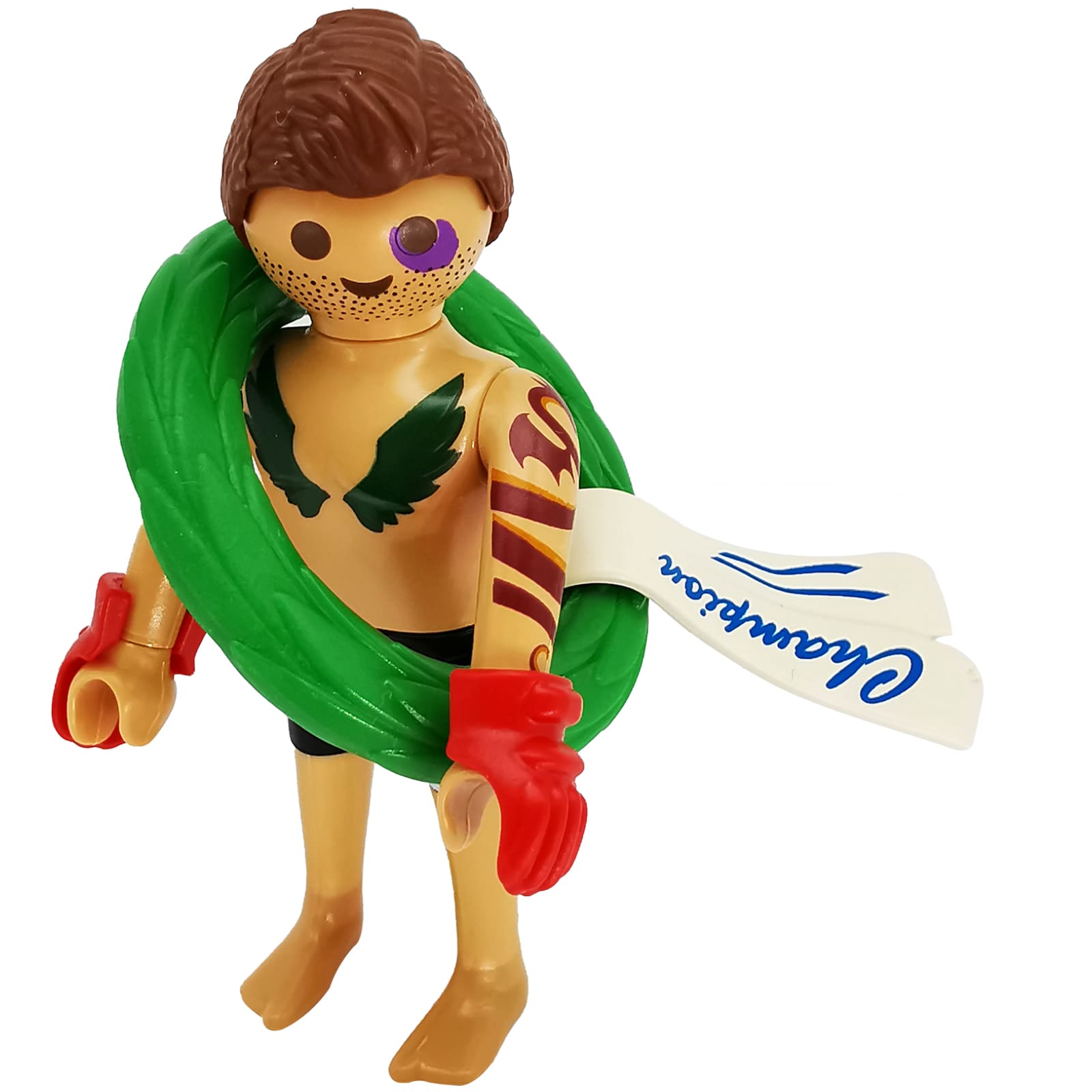 Playmobil Figur Boxer mit Handschuhen Mantel und blauem Auge   NEU 