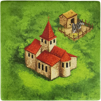 Carcassonne Plättchen B 3 / 3 mit E gallery