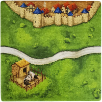Carcassonne Plättchen D 4 / 4 mit S gallery