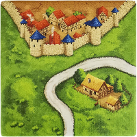 Carcassonne Plättchen J 2 / 3 mit B gallery