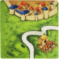 Carcassonne Plättchen J 3 / 3 mit K gallery