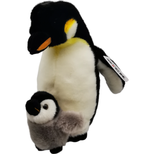 Pinguin mit Baby Kuscheltier 30 cm hoch von Carl Dick